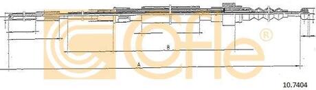 107404 COFLE Трос ручного тормоза задний правий/левий