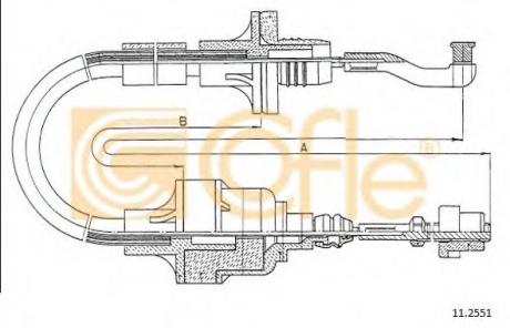 11.2551 COFLE Трос сцепление Opel Vectra 1.4/1.6/1.7TD 89-