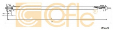 S05023 COFLE Трос спідометра DB 207-308 2200mm (під різьбу і прямоугольный штуцер)