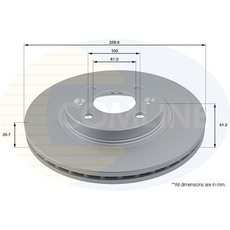 - Диск гальмівний вентильований з покриттям Comline ADC1507V