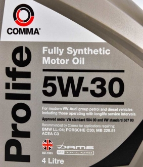 PRO4L COMMA Масло моторное Comma Prolife 5W-30 (4 л)