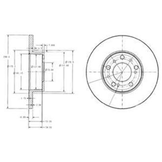 BG2257 Delphi DELPHI FIAT тормозной диск передній Ducato TD 86- 290 16 14.8