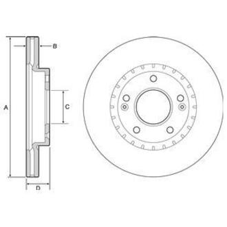 BG4565C Delphi DELPHI HYUNDAI тормозной диск передн.Elantra 11-,Kia Ceed 12-