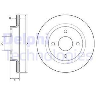 BG4954C Delphi TARCZA HAMULCOWA TYL