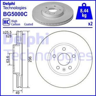 BG5000C Delphi Диск гальмівнийPRZOD