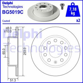 BG5019C Delphi Тормозной диск