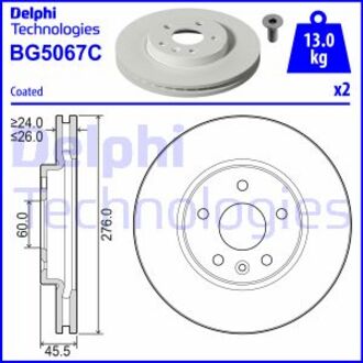 BG5067C Delphi Тормозной диск
