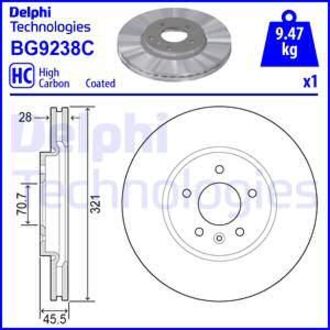 BG9238C Delphi Тормозной диск