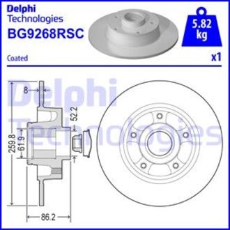 BG9268RSC Delphi Тормозной диск с підшипником