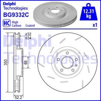 BG9332C Delphi Диск гальмівнийPRZOD PRAWA