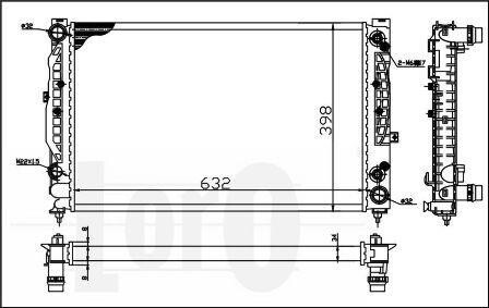 Радіатор охолодження двигуна A4/A6/Passat 95-08 2.5-2.8 DEPO 003-017-0023 (фото 1)