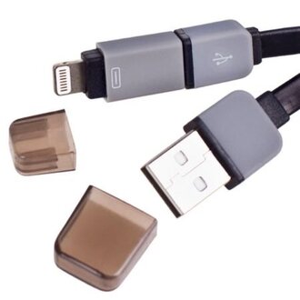 UNI VLCP-002GN ELIT Кабель PULSO USB - Micro USB/Apple 1m green (плоский)