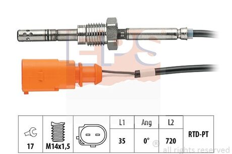 1.220.076 EPS EPS VW Датчик температуры ОГ T5/T6 2,0TDI