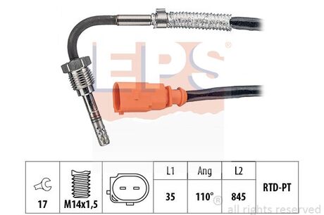 1.220.247 EPS Датчик температури випускних газів VAG 2.0TDI Golf VI/Beetle 11-16