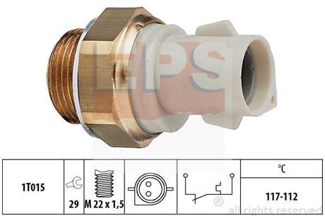 1.850.166 EPS Датчик включення вентилятора (117-112°C) Ford Escort, Orion 1.4-1.6 91-