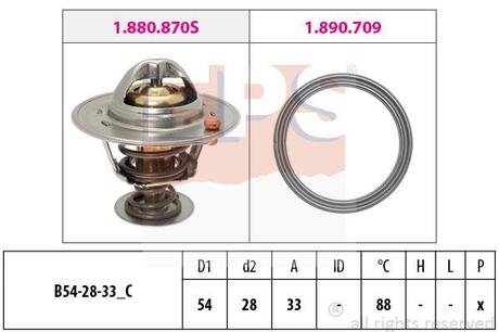 1.880.971 EPS Термостат с прокладкою для- Hyunday i40/ix35/Kia Optima/Sportage 2.0 2010-