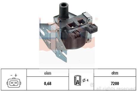 1.970.192 EPS Катушка запалювання Opel Kadett/Omega A1,8/2,0 OHC 90- 2,4/2,6/3,0 CIH 90-