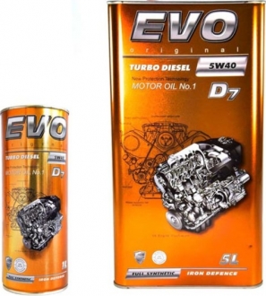 evoturbodieseld75w401l EVO Масло моторное EVO D7 Turbo Diesel 5W-40 (1 л)