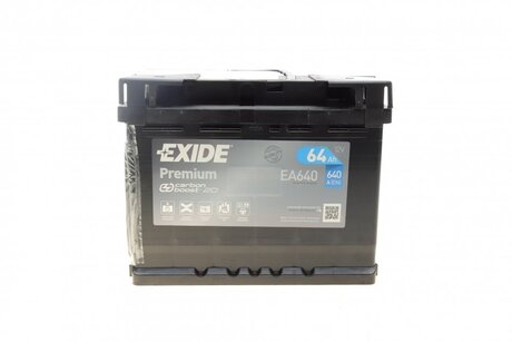 EA640 EXIDE Аккумулятор 64ah-12v exide premium(242х175х190),r,en640