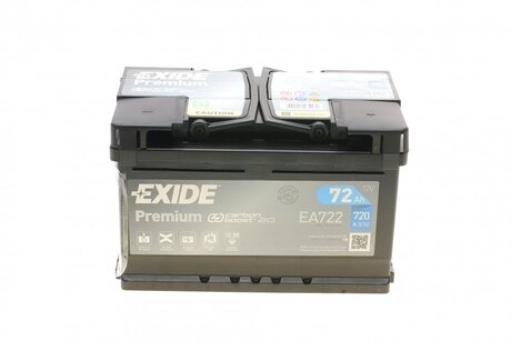 EA722 EXIDE Аккумулятор 72ah-12v exide premium(278х175х175),r,en720