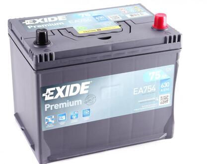 EA754 EXIDE Аккумулятор Exide Premium (270×173×222), 75Ач, 630А, R+
