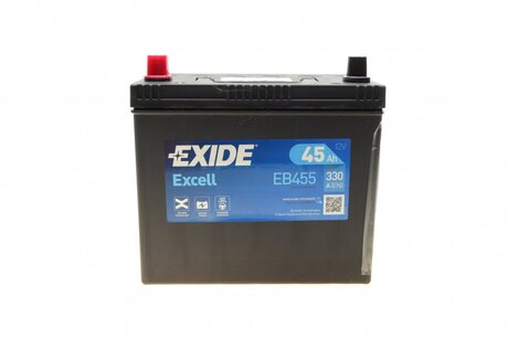 EB455 EXIDE Аккумулятор 45Ah-12v Exide EXCELL(234х127х220),L,EN330 Азия тонк.клеммы !КАТ. -15%