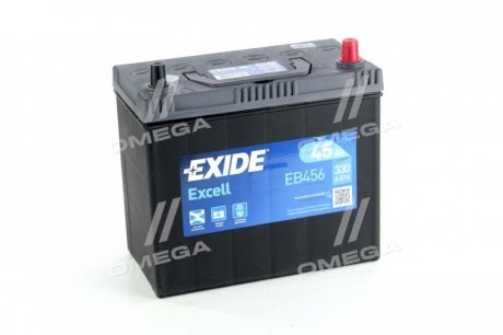 EB456 EXIDE Аккумулятор 45ah-12v exide excell(234х127х220),r,en300 азия тонк.клеммы