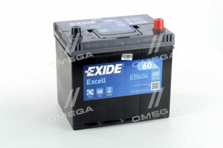 EB604 EXIDE Аккумулятор 60ah-12v exide excell(230х172х220),r,en480