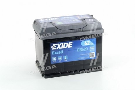 EB620 EXIDE Аккумулятор 62ah-12v exide excell(242х175х190),r,en540