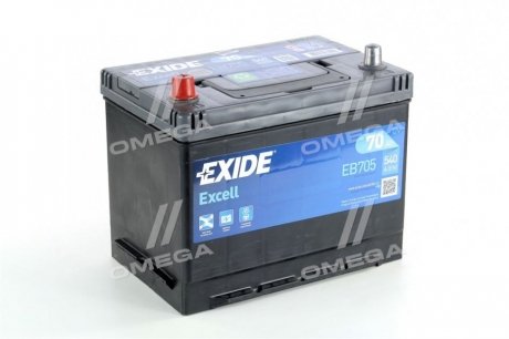 EB705 EXIDE Аккумулятор 70ah-12v exide excell(266х172х223),l,en540