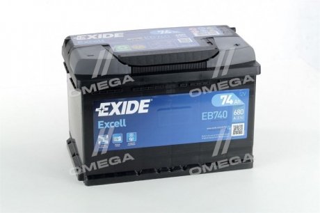 EB740 EXIDE Аккумулятор 74ah-12v exide excell(278х175х190),r,en680