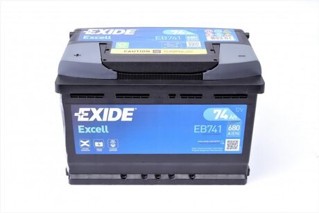 EB741 EXIDE Аккумулятор 74ah-12v exide excell(278х175х190),l,en680