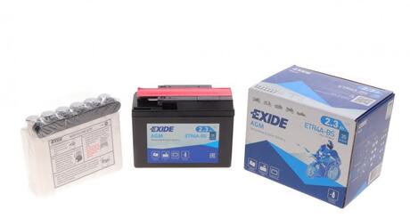 ETR4A-BS EXIDE Аккумулятор 2,3ah-12v exide agm (etr4a-bs) (113х48х85) r, en35