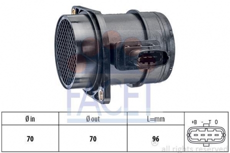 10.1299 FACET Расходомер воздуха (4 конт.)FIAT DOBLO 1.3D/1.9D 05- FACET 10.1299