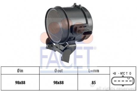 10.1355 FACET Расходомер воздуха (5 конт.) MB Sprinter/Vito 2.5-5.5 05- FACET 10.1355