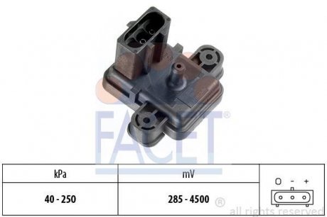 103059 FACET Датчик давления воздуха, высотный корректор, Датчик, давление во впускном газопроводе