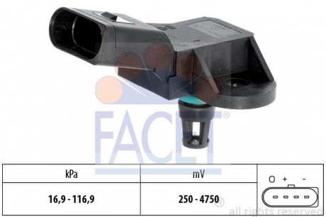 10.3226 FACET Датчик давления воздуха Audi A4/A5/A6/A8 / VW Passat 1.8-5.2 TFSI/TDI/FSI/T/i 97