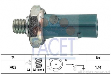 7.0171 FACET Датчик давления масла A5/A6/A8/Q7 42FSI 06-.