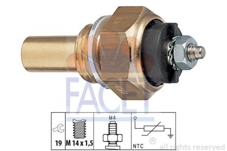 7.3112 FACET Датчик температуры охлаждающей жидкости MB 609-814D (24V) FACET 7.3112