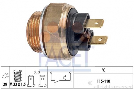 7.5135 FACET Датчик включения вентилятора MB Vito (638) 96-03 2.0-2.3d FACET 7.5135