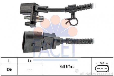 9.0445 FACET Датчик коленвала VW Polo 1.0/1.4 95-01 FACET 9.0445