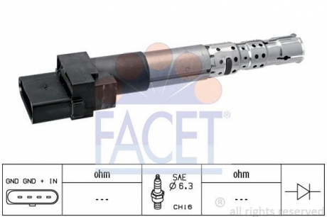 9.6335 FACET Катушка запалювання