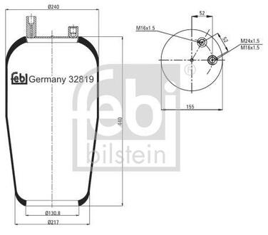 32819 FEBI BILSTEIN Балон подушки пневматичної підвіски