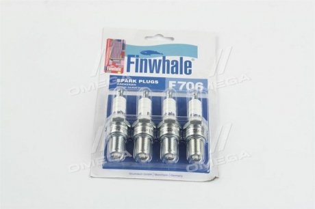 F706 Finwhale Свеча зажигания газ с дв.змз 406 и модиф. (компл.4 шт) (пр-во finwhale)