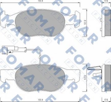 FO624381 FOMAR Тормозные колодки, дискове гальмо (набір)