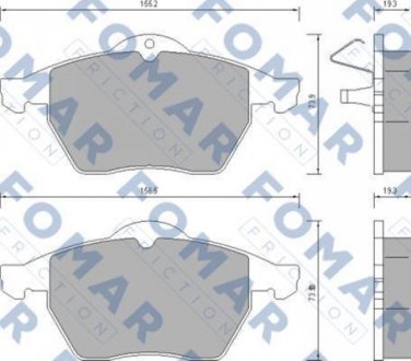 FO628781 FOMAR Тормозные(тормозні) колодки