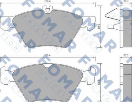 FO639081 FOMAR Тормозные(тормозні) колодки