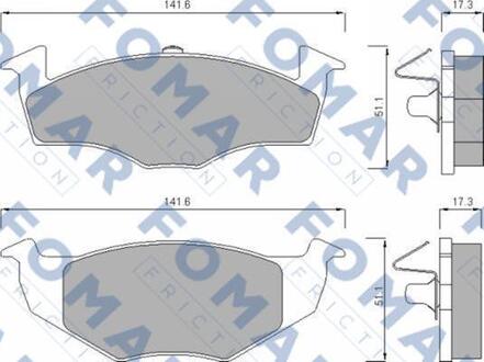 FO643081 FOMAR Тормозные колодки (набір)