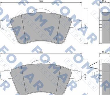 FO647781 FOMAR Тормозные колодки (набір)