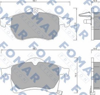 FO666681 FOMAR Тормозные колодки, дискове гальмо (набір)